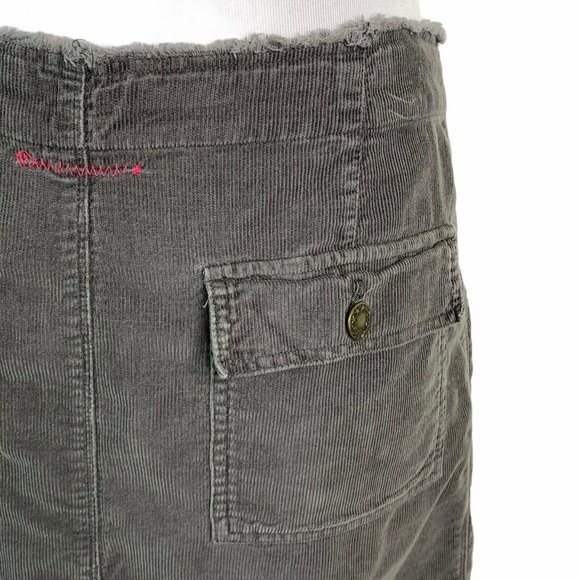 Free People Corduroy Raw Hem Pockets Mini Skirt - Picture 5 of 9